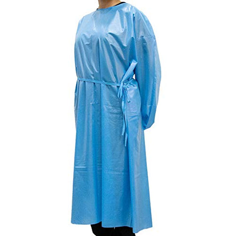 Karalai Washable, Waterproof Isolation Gown - Reusable Up to 10 Washes | Universal Size | 10 per Case (Blue)
