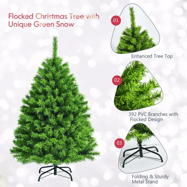 4.5ft Artificial Christmas Tree With Metal Stand Green