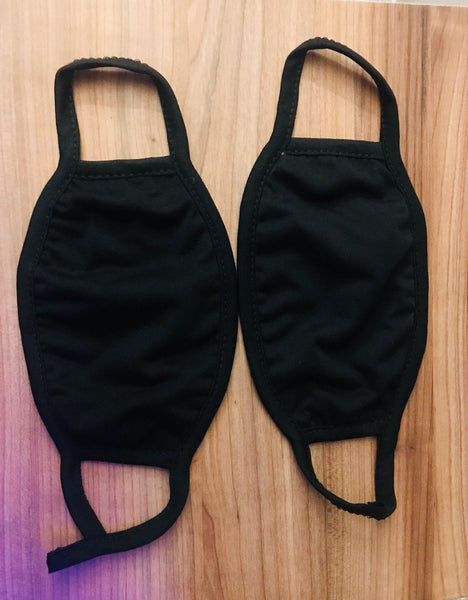 2 Pack Cotton Face Mask Reuseable Washable in Black White S/M Made in USA.