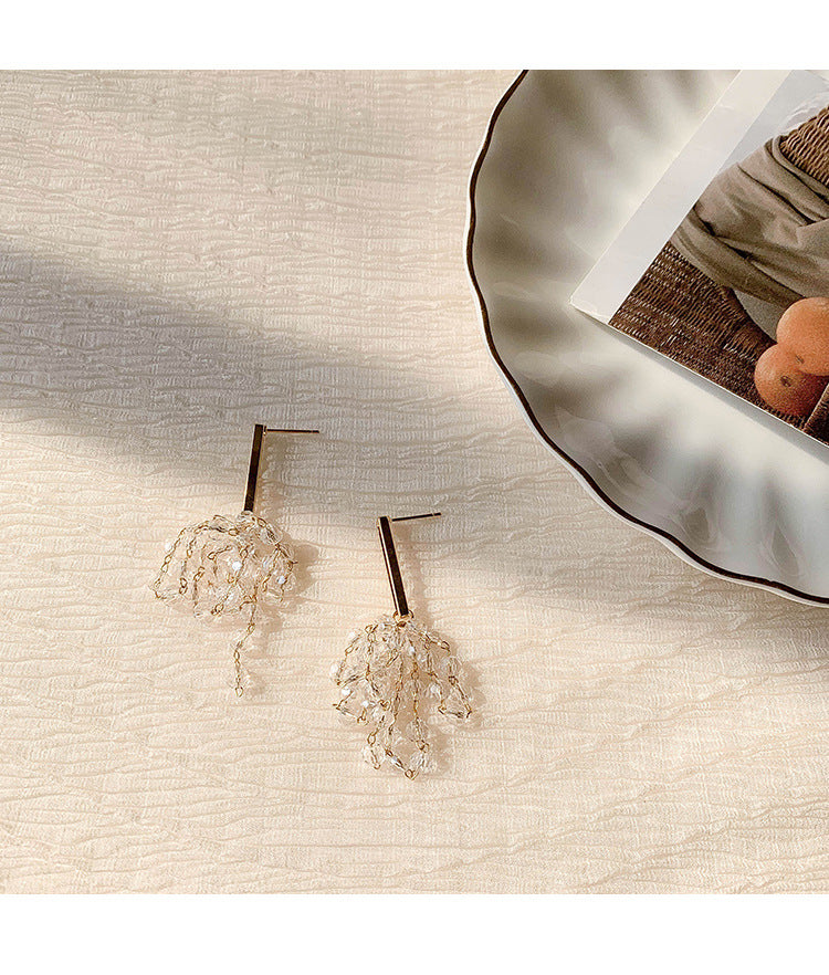 Crystal Tassel Grape Earrings Female Niche High-end Earrings Earrings