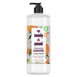 Love Beauty And Planet Silicone-Free Deep Cleanse, Hydrate, Strengthen, Volumize and Shine Vegan Biotin and Sun-Kissed Mandarin 5-in-1 Multi-Benefit Nourishing Conditioner for Hair 32 oz