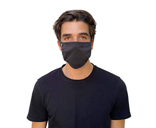 Simpli-Magic 79294 Face Masks, 3-Ply Anti Microbial, Washable and Reusable, Black, 10 Pack