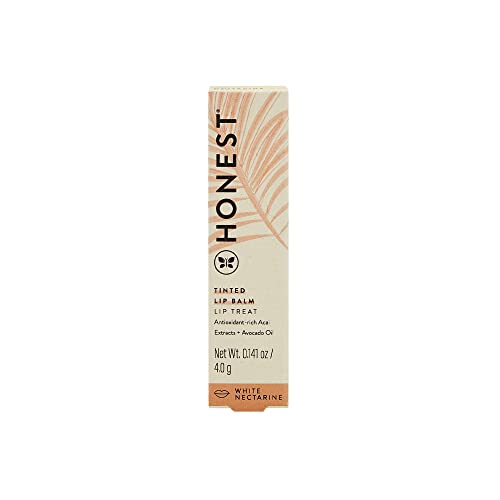 Honest Beauty Tinted Lip Balm, White Nectarine with Acai Extracts + Avocado Oil | EWG Certified + Dermatologist & Physician tested & Vegan + Cruelty free | 0.141 oz.