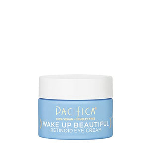 Pacifica Beauty, Wake Up Beautiful Retinoid Daily Under Eye Cream, For Aging Skin, Petroleum-Free Retinoid, Melatonin, Treat Fine Lines + Wrinkles, Clean Skin Care, Vegan + Cruelty Free, 0.5 Fl Oz