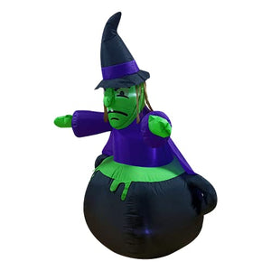 Joiedomi 6 FT Tall Halloween Inflatable Witch in Cauldron Inflatable Yard Decoration with Build-in LEDs Blow Up Inflatables for Halloween Party Indoor, Outdoor Decorations