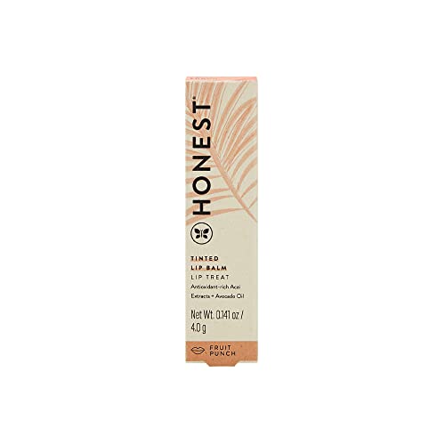 Honest Beauty Tinted Lip Balm, Fruit Punch with Acai Extracts + Avocado Oil | EWG Certified + Dermatologist & Physician tested & Vegan + Cruelty free | 0.141 oz.