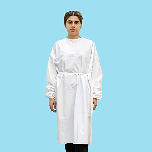 Karalai Washable, Waterproof Isolation Gown - Reusable Up to 10 Washes | Universal Size | 10 per Case (White)