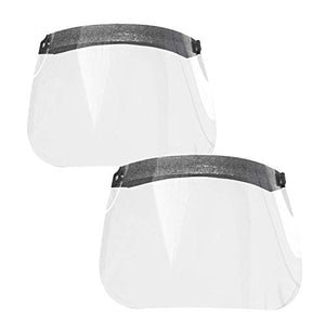 KlearStand 2 Pack Reusable Full Face Shield, One Size Fits All, Anti-Fogging Ultra-Clear Polycarbonate, Adjustable Strap, Extra Large Splash Guard, Made and Ships from USA