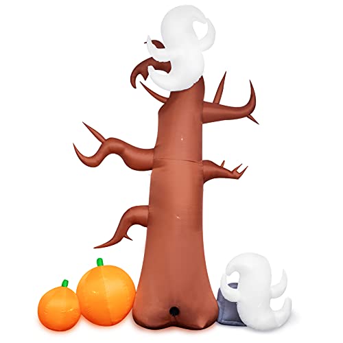 joybest 10FT Halloween Inflatables Blow Up LED Inflatable Dead Tree with Ghost and Pumpkins for Outdoor Indoor Garden Yard Lawn Party Holiday Decoration