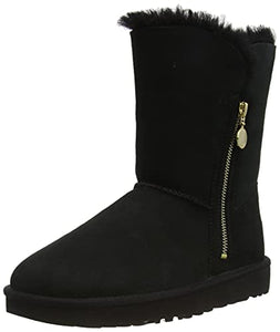 UGG Women's Bailey Zip Short Fashion Boot, Black, 8