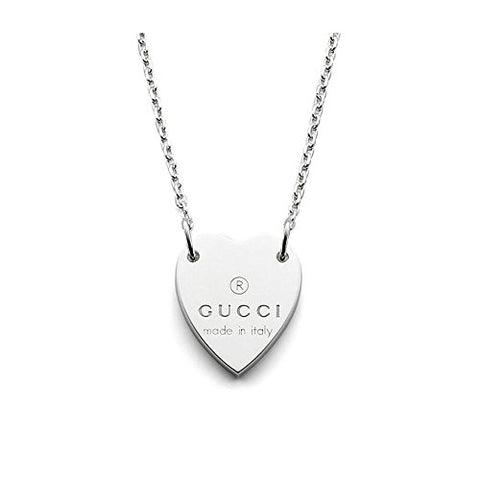 Gucci Trademark Heart Pendant in Sterling Silver Necklace YBB223512001