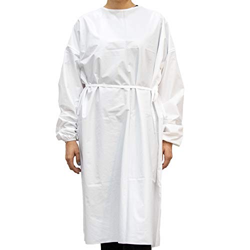 Karalai Washable, Waterproof Isolation Gown - Reusable Up to 10 Washes | Universal Size | 10 per Case (White)
