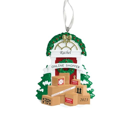 2023 Personalized Ornament Online Shopper Packages Christmas Tree Ornament Artisanal Customized Keepsake Decoration Ornament-Free Personalization