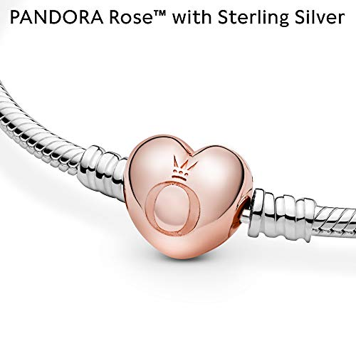 Pandora Jewelry Moments Heart Clasp Snake Chain Pandora Rose Bracelet, 6.3"