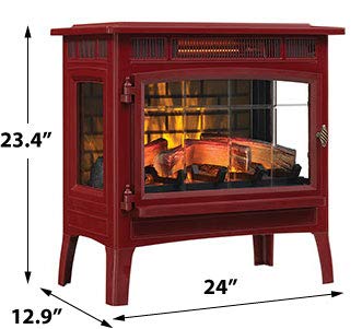 Duraflame 3D Infrared Electric Fireplace Stove with Remote Control, Cinnamon & Crackler - DFI-5010-03 & CS-FC