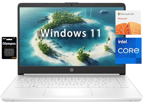 HP Newest 14" Ultral Light Laptop for Business. Intel Quad-Core N4120(> N4020), 8GB RAM, 192GB Storage, 1 Year Office 365, (64GB eMMC+128GBSD Card) Webcam, HDMI, WiFi, USB-A&C, Win 11 S/OLY