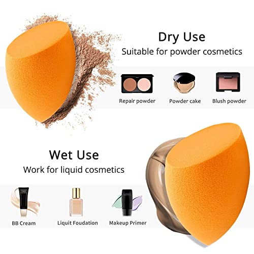 BEAKEY Makeup Sponge, 10 Pcs Latex-free and Vegan Beauty Sponge, Flawless for Cream, Liquid Foundation & Powder Application