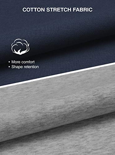 DAVID ARCHY Men's Cotton Raglan Sleepwear Long Sleeve Top & Bottom Pajama Lounge Set (L, Navy Blue)