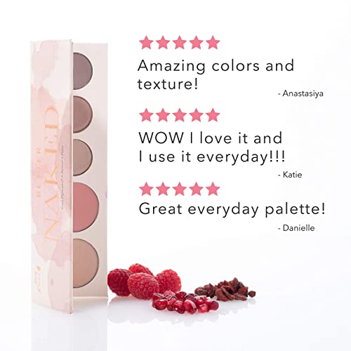 100% PURE Better Naked Palette (Fruit Pigmented), Makeup Palette w/ 3 Eyeshadows, Blush, Face Highlighter, Natural, Vegan Makeup (Soft Rose, Taupe, Beige Tones)