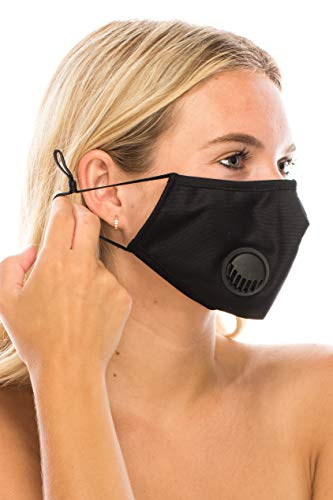 Reusable Mouth and Nose Cover Breathable Anti-dust PM 2.5 Cotton covers with Valve & Filters US Seller (2)
