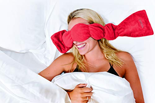nodpod Gentle Pressure Sleep Mask | Patented Light Blocking Design for Sleeping, Travel & Relaxation | Bead Filled, Machine Washable, BPA Free Eye Pillow (Cherry Red)