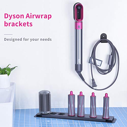 FLE Storage Stand Holder Rack Wall Mount for Dyson Airwrap Styler Accessories, Metal Organizor Rack for Airwrap Styler and Attachments,Black