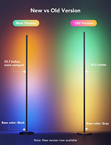 Govee RGBIC Floor Lamp, LED Corner Lamp Works with Alexa, Smart Modern Floor Lamp with Music Sync and 16 Million DIY Colors, Color Changing Standing Lamp for Christmas Bedroom Living Room Black