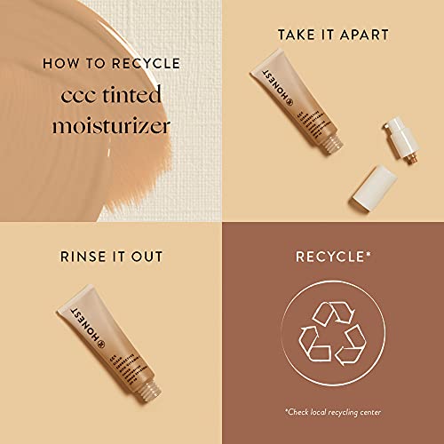Honest Beauty Clean Corrective With Vitamin C Tinted Moisturizer Broad Spectrum 30 - Sol Rich | 6-in-1 Skincare-Hybrid with Mineral SPF & Blue Light Defense | Dermatologist Tested + Vegan | 1oz