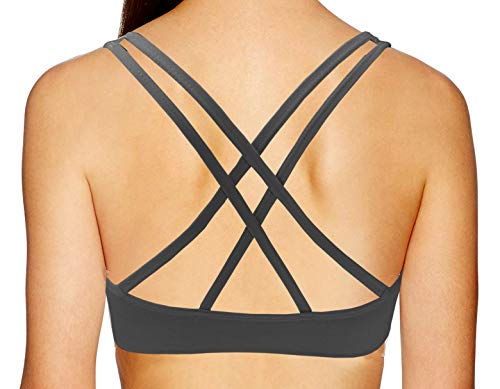 AKAMC 3 Pack Women's Medium Support Cross Back Wirefree Removable Cups Yoga Sport Bra,Medium