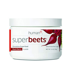 humanN SuperBeets - Circulation Superfood, Concentrated Beet Crystals, Nitric Oxide Boosting Supplement, Vitamin C, Beets Grown in USA, Black Cherry Flavor, 5.3 ounces