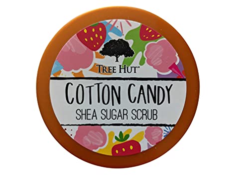 Tree Hut Cotton Candy Shea Sugar Scrub 18 Oz! Formulated With Real Sugar, Certified Shea Butter And Strawberry Extract! Exfoliating Body Scrub That Leaves Skin Feeling Soft And Smooth! (Cotton Candy)