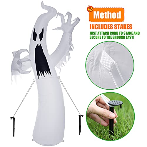 TOLOCO 12 FT Halloween Inflatable Ghost, Inflatable Halloween Decorations Outdoor and Indoor, Halloween Blow up Yard Decorations, Halloween Decor with LED Lights