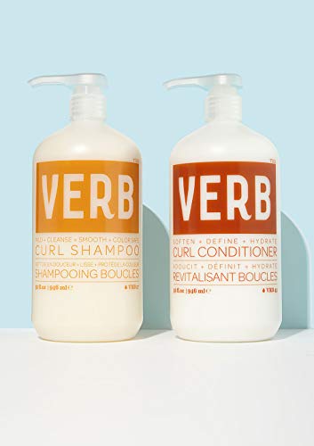 Verb Curl Conditioner - Soften, Define & Hydrate -Vegan Curl Defining Frizz Control Conditioner -Coconut Oil Hair Care Product to Deeply Nourish and Repair Damaged Hair- Pump Dispenser, 32 fl oz