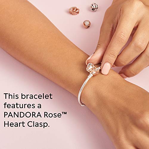 Pandora Jewelry Moments Heart Clasp Snake Chain Pandora Rose Bracelet, 6.3"