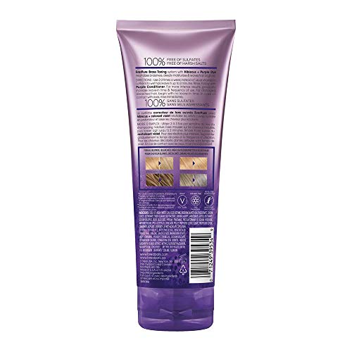 L'Oréal Paris Hair Care EverPure Sulfate Free Brass Toning Purple Shampoo for Blonde, Bleached, Silver, or Brown Highlighted Hair, 6.8 Fl. Oz