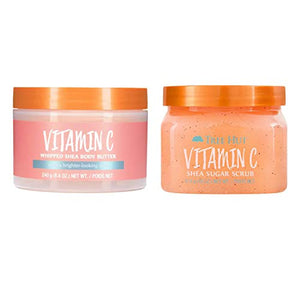 Tree Hut Vitamin C Shea Sugar Scrub And Body Lotion Set! Formulated With Certified Shea Butter, Vitamin C and Alpha Hydroxy Acid! That Leaves Skin Feeling Soft & Smooth! (Vitamin C Set)