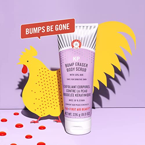 First Aid Beauty KP Bump Eraser Body Scrub with 10% AHA: Vegan Body Scrub to Decongest Pores and Gently Exfoliate the Skin (8 oz)