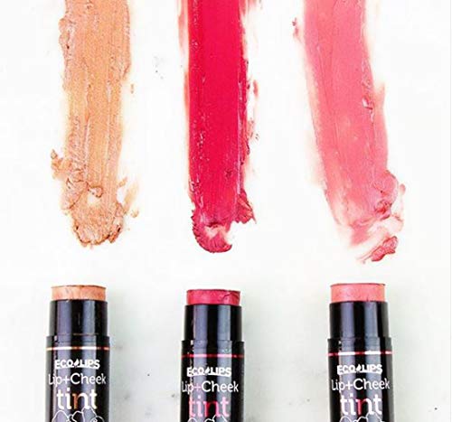 Eco Lips Lip and Cheek Tint Variety Pack - Vegan (Pink, Red and Nude)