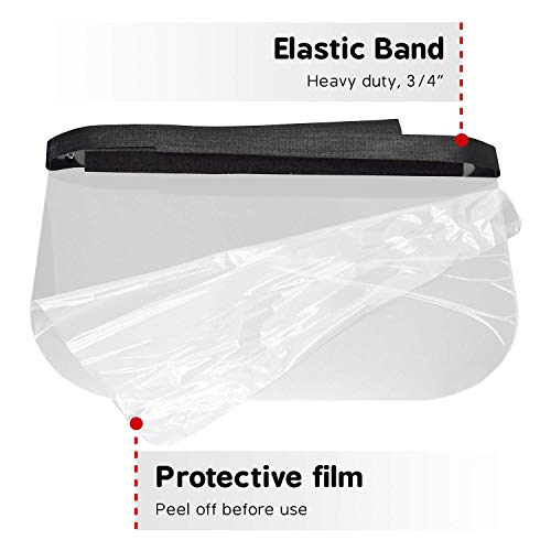 KlearStand 2 Pack Reusable Full Face Shield, One Size Fits All, Anti-Fogging Ultra-Clear Polycarbonate, Adjustable Strap, Extra Large Splash Guard, Made and Ships from USA