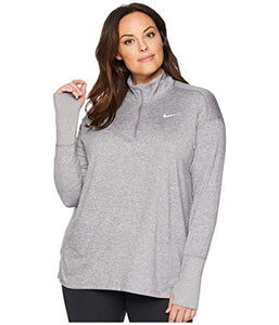 Nike Women's Plus Size Element Half-Zip Running Shirt (Gunsmoke/Atmosphere Grey, 1X)