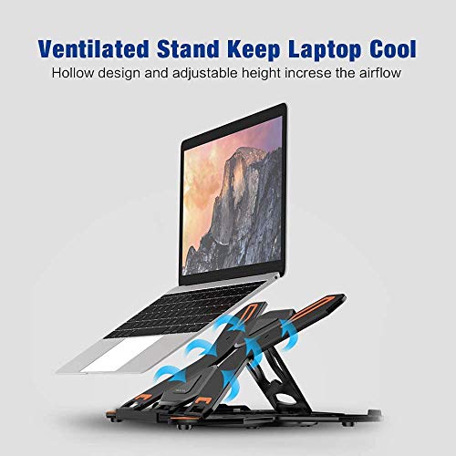 BESIGN Adjustable Laptop Stand, Ergonomic Riser Notebook Computer Holder Stand Compatible with Air, Pro, Dell XPS, HP, Lenovo More 10-15.6" Laptops, Black