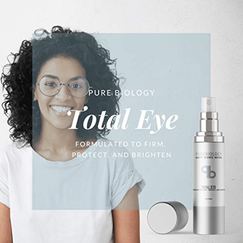 Pure Biology Total Eye Cream with Hyaluronic Acid, Baobab Oil & Anti Aging Complexes to Reduce Dark Circles, Puffiness, Under Eye Bags, Wrinkles & Fine Lines for Men & Women