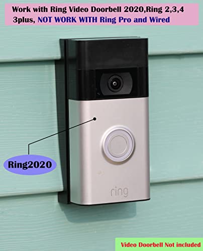 Vinyl Siding Mount Compatible with Ring Video Doorbell 2020, Video Doorbell 2, 3, 4, 3Plus (4" Standard Vinyl Only, Not For Ring Video Doorbell Pro and Wired)