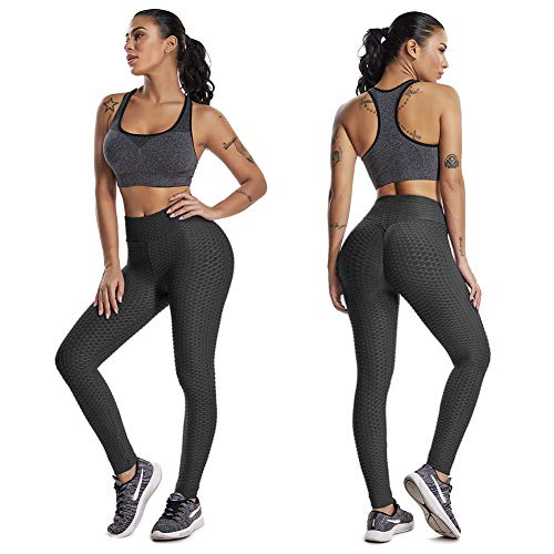 SEASUM Women's High Waist Yoga Pants Tummy Control Slimming Booty Leggings Workout Running Butt Lift Tights L