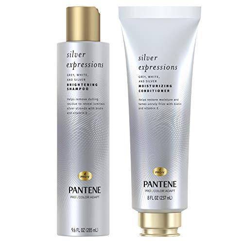 Pantene Silver Expressions Purple Shampoo and Conditoner, with Biotin and Vitamin E, Bundle