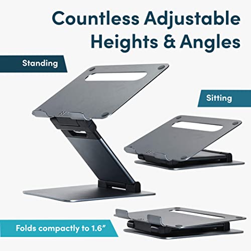 Ergonomic Laptop Stand For Desk, Adjustable Height Up To 20", Laptop Riser Portable Computer, Laptop Stands, Fits All MacBook, Laptops 10 15 17 Inches, Pulpit Laptop Holder Desk Stand