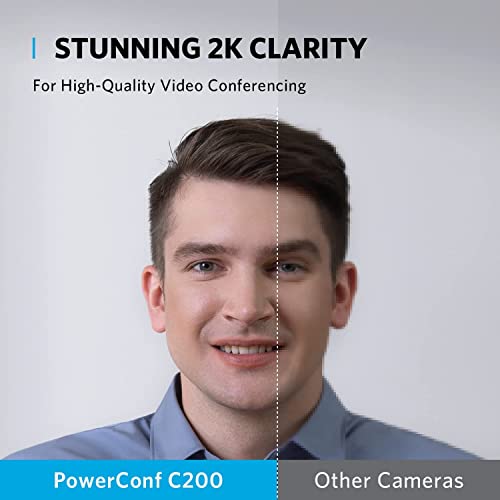 Anker PowerConf C200 2K Webcam for PC, Webcam for Laptop, Computer Camera, with AI-Noise Canceling Microphones, Stereo Mics, Adjustable Field of View, Low-Light Correction, Built-in Privacy Cover