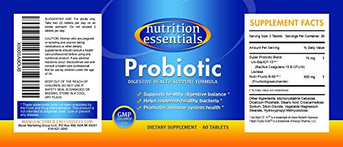 #1 BEST Probiotic Supplement - 900 BILLION CFU Probiotics - Nutrition Essentials Highest Rated Acidophilus Probiotic for Women and Men - Organic Shelf Stable Probiotic for Digestive Health - Highest CFU's - 100% Money Back Guarantee