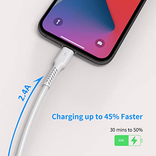 6 inch iPhone Charge Cable Short, 0.5ft 5Pack USB to Lightning Cord for Fast Charging Stations Compatible with Apple iPhone 12 11 Pro Max Xs 8 7 6 5 Plus, iPad Air/Mini