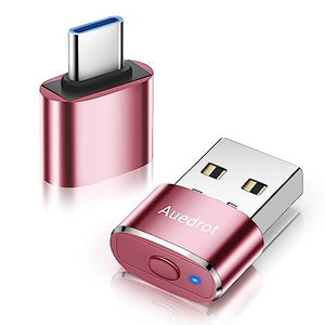 Mouse Jiggler Undetectable Metal USB Mouse Mover with Switch Button, Automatic Mouse Shaker with 2 Jiggle Modes, Driver-Free, Plug & Play, Keep Computer/Laptop Awake, with USB-C Adapter, Rose Gold
